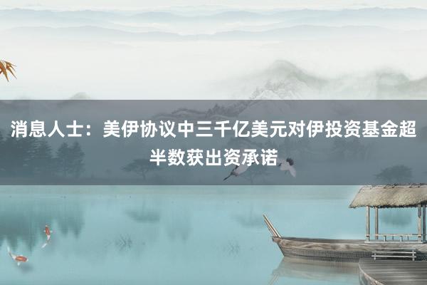消息人士：美伊协议中三千亿美元对伊投资基金超半数获出资承诺