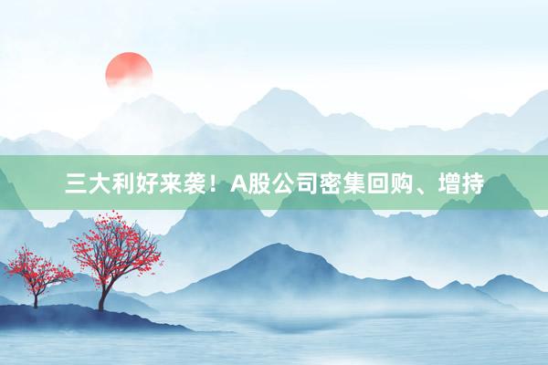 三大利好来袭！A股公司密集回购、增持