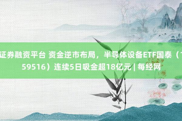证券融资平台 资金逆市布局，半导体设备ETF国泰（159516）连续5日吸金超18亿元 | 每经网